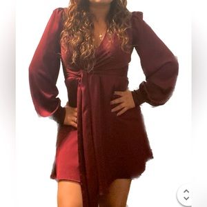Express maroon Long Sleeved Dress Size XXS Runs bigger